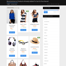 WooCommerce Products Already Added To Cart Or Purchased