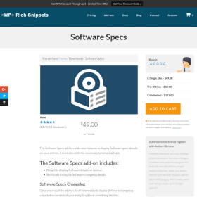WP Rich Snippets Software Specs